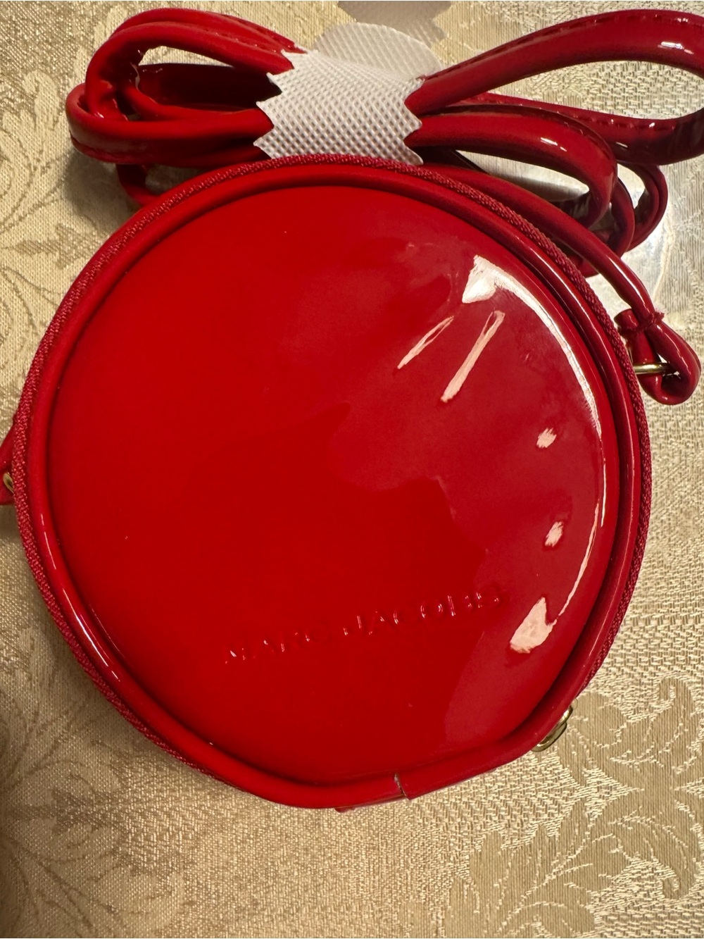 Marc Jacobs Red Patent Leather Round Mini Crossbody Bag Circle Purse NWOT